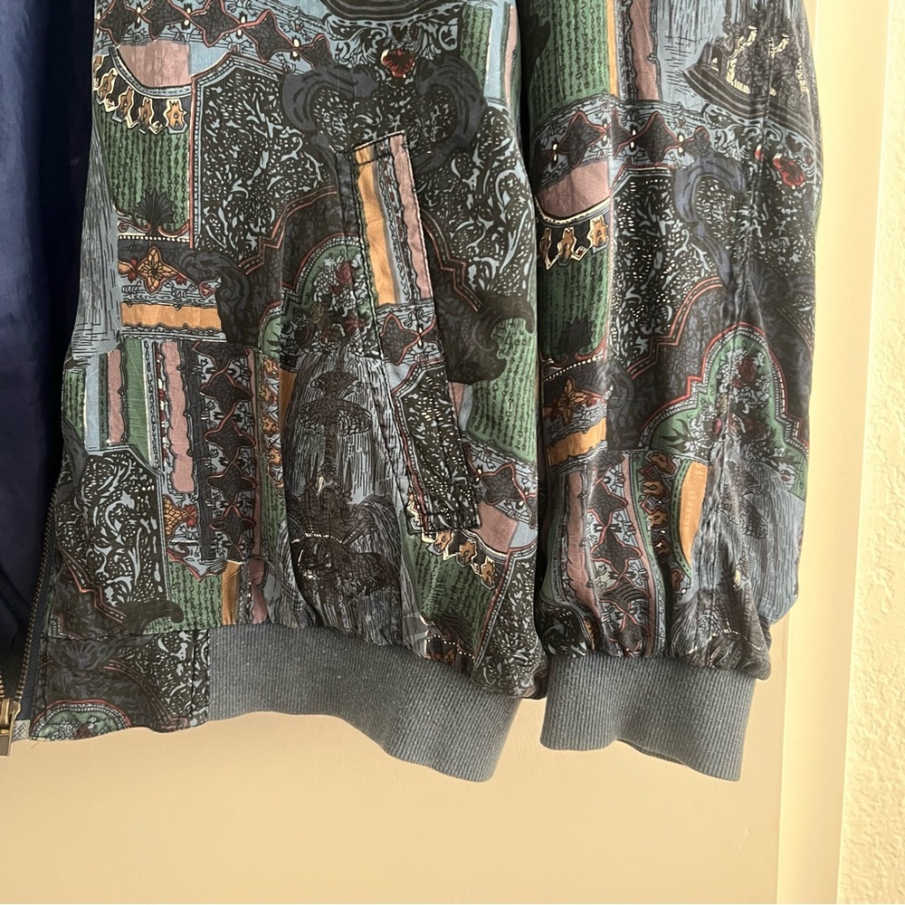 Vintage Patterned Silk Bomber Jacket - image 4